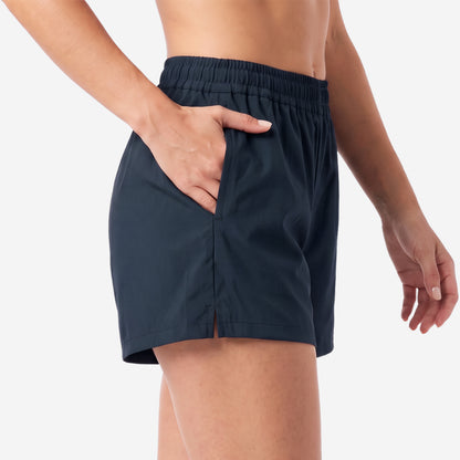 Bonjour Women's Polyester Blend Dual Layer Sports Shorts with Inner Tight | | Running Shorts with Inner Drawstring.