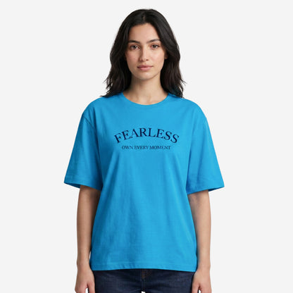 Women's Turquoise Oversized Printed T-Shirt