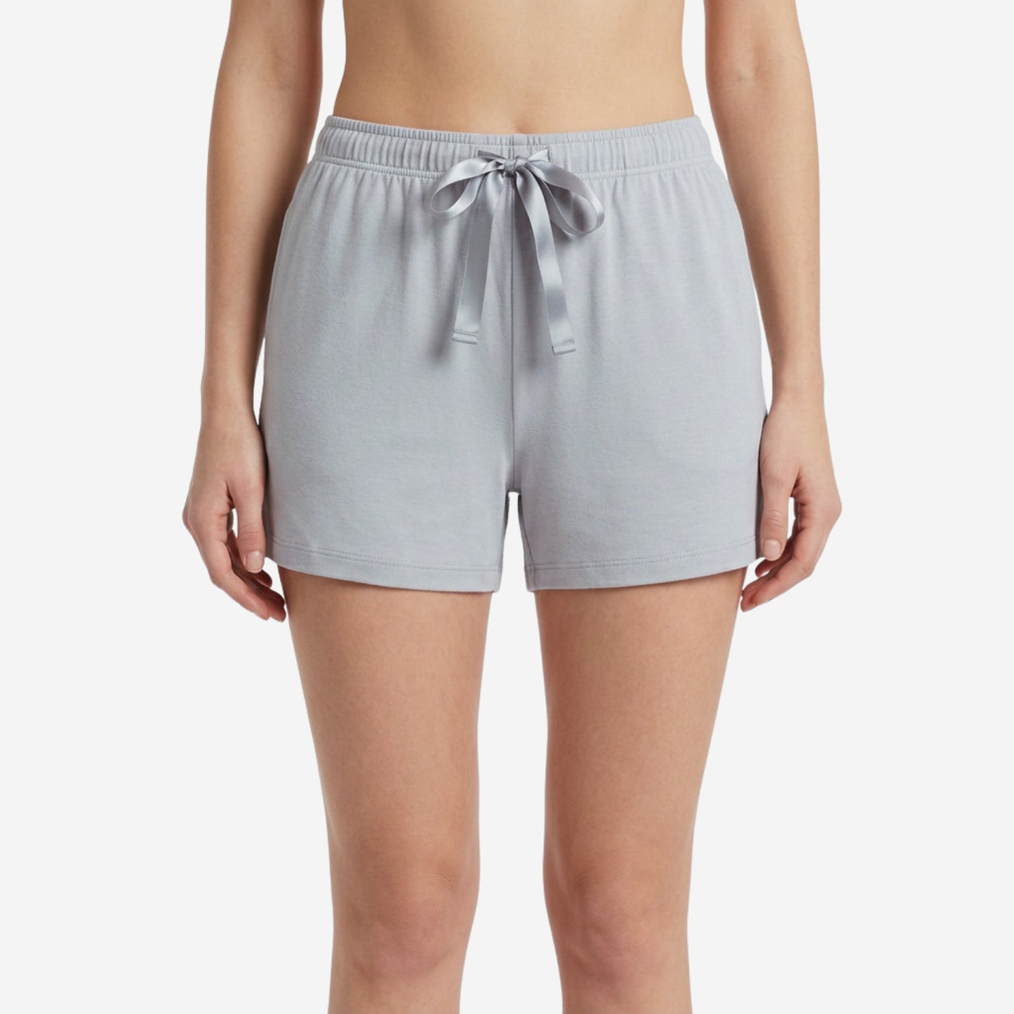 Women's Regular Fit Solid Lt.Grey Cotton Shorts