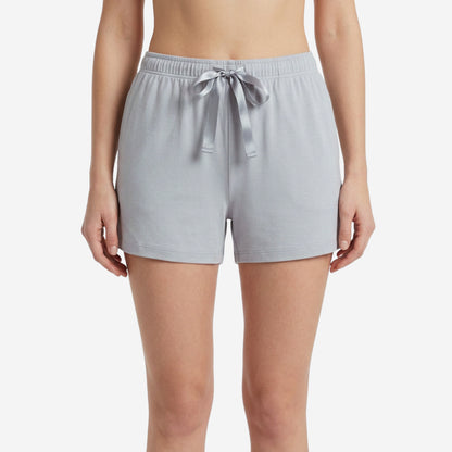 Women's Regular Fit Solid Lt.Grey Cotton Shorts