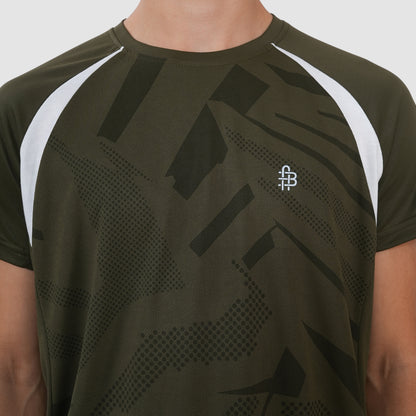 Men's sports t shirts Half sleeves - Olive