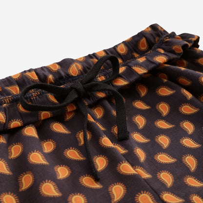 Women Printed Relaxed-Fit Lower - Black