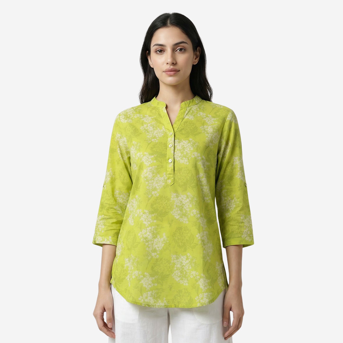 Lemon Women Floral Printed Short Kurti – Stylish & Comfortable (Pack of 1)