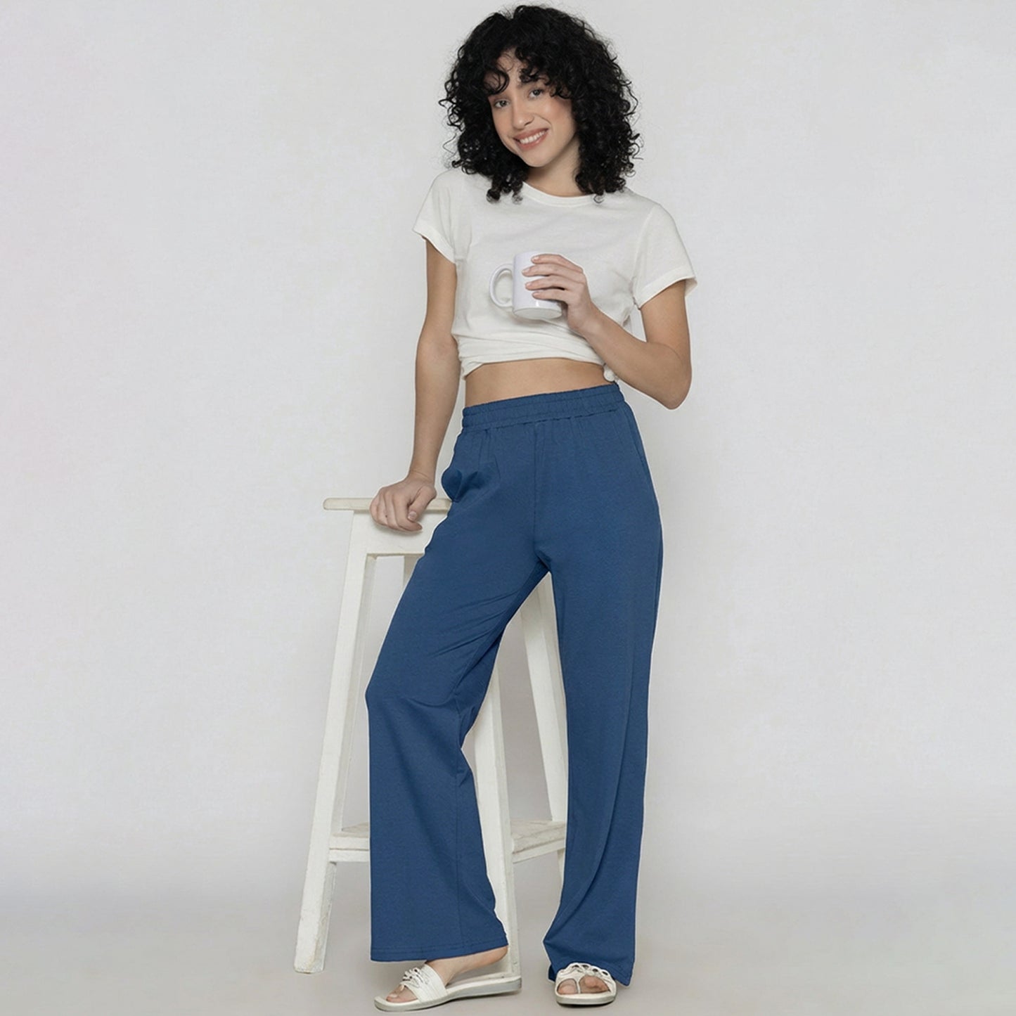 Women Flared Pants (Strong Blue)