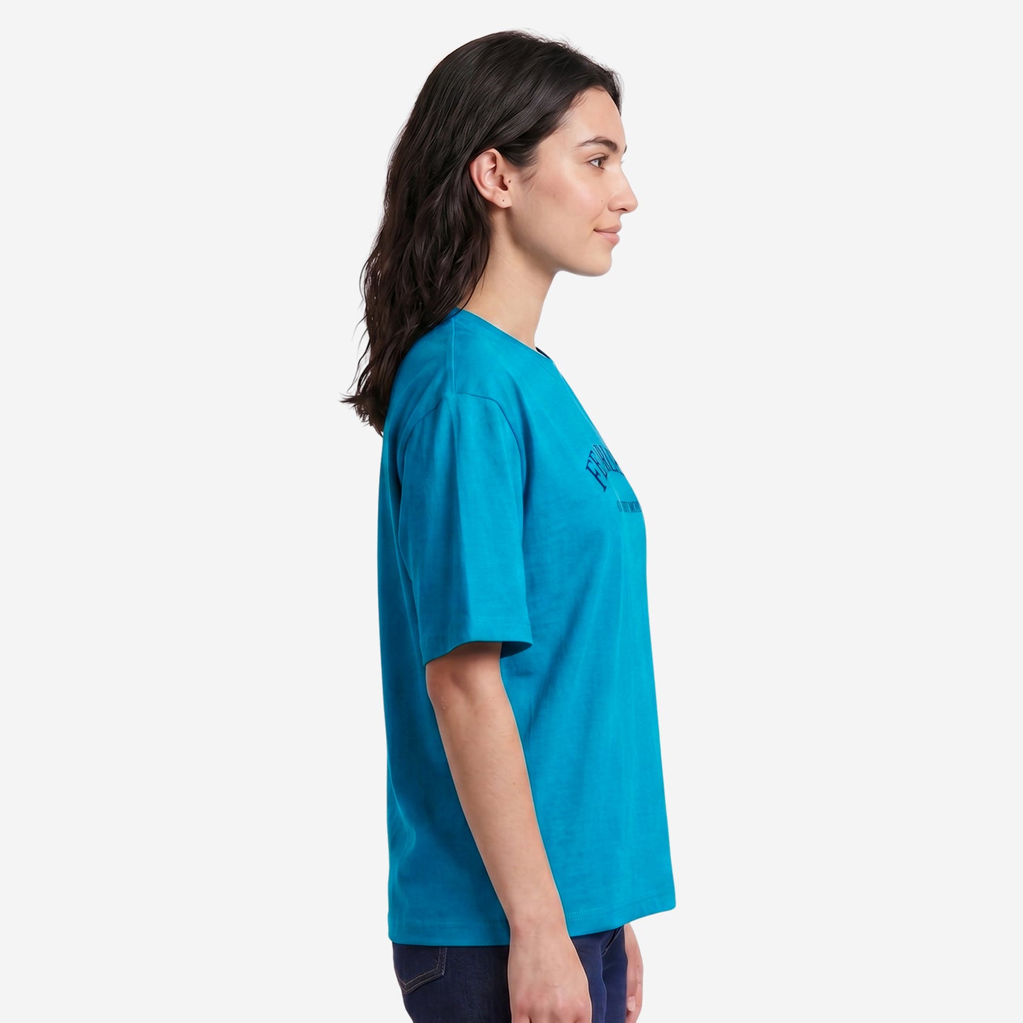 Women's Turquoise Oversized Printed T-Shirt