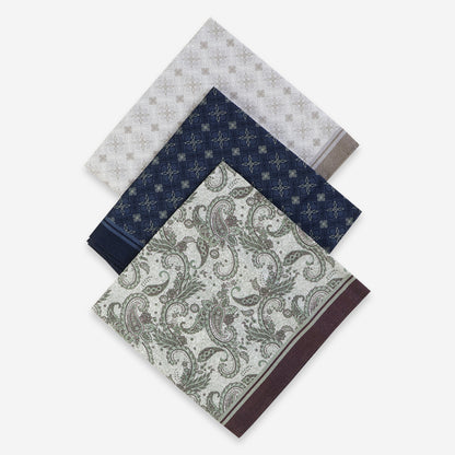 Men’s Silcora Cotton Handkerchiefs | 100% Pure Cotton | Soft & Absorbent | Pack of 3 | Regular - Size