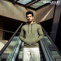 Men's Solid Beige Polyester Hoodie for Winter | Lightweight Pullover Sweatshirt with Hood, Black Drawstrings, Kangaroo Pocket & Full Sleeves