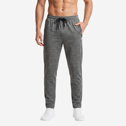 Bonjour Men’s Athletic Track Pants | Polyester Blend Sports Joggers with Drawstring Waist & 2 Zipper Pockets | Gym, Running & Workout Pants