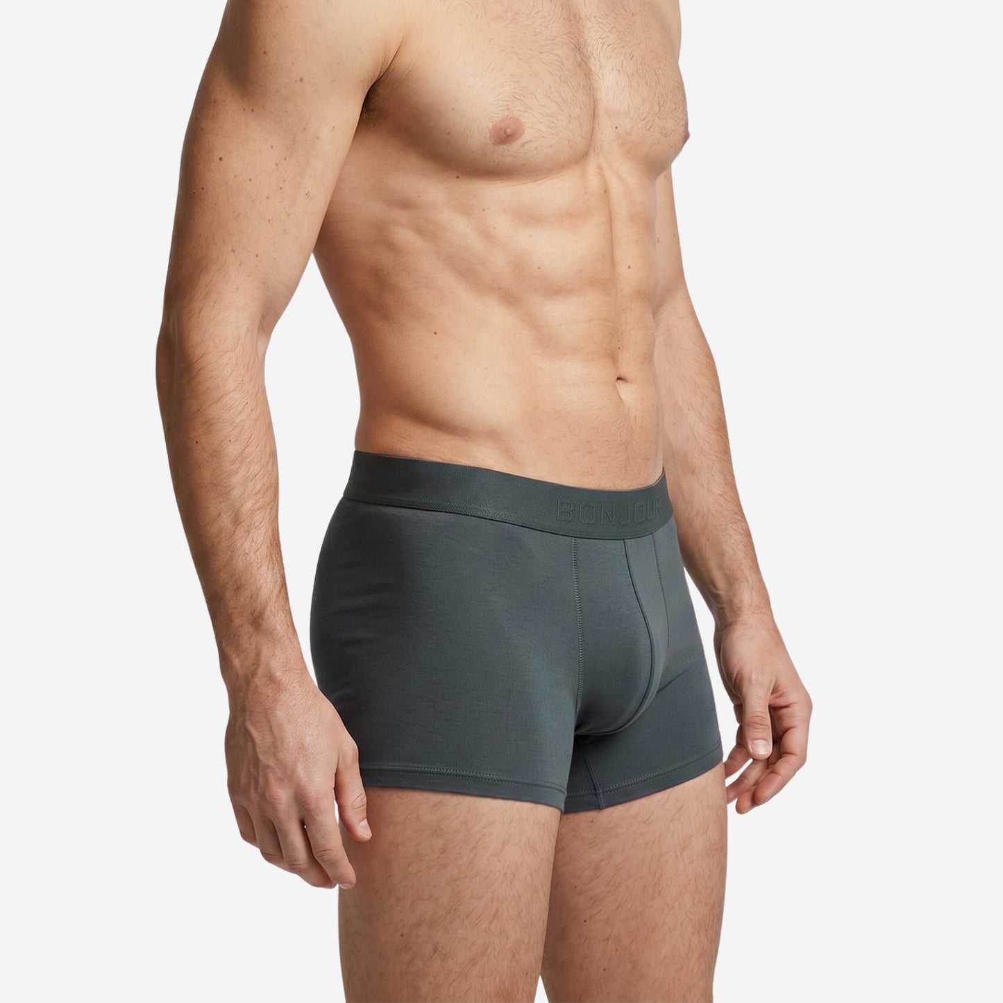 Men's Stone Grey Micro Modal Seamless Trunks with Boncel Technology