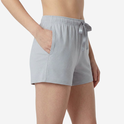 Women's Regular Fit Solid Lt.Grey Cotton Shorts