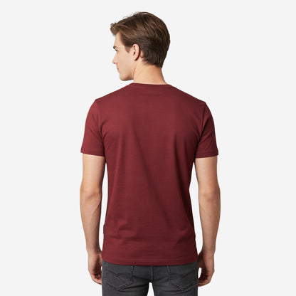 DK.Maroon  Round Neck Half Sleeves T-Shirt for Men