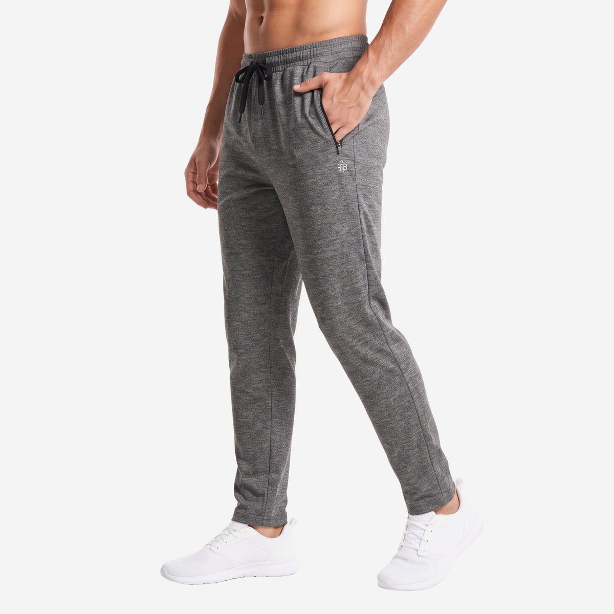 Bonjour Men’s Athletic Track Pants | Polyester Blend Sports Joggers with Drawstring Waist & 2 Zipper Pockets | Gym, Running & Workout Pants