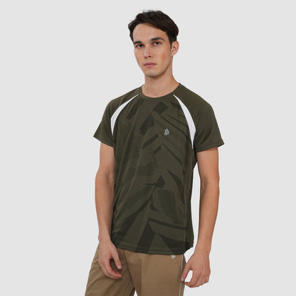 Men's sports t shirts Half sleeves - Olive