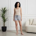 Women's Regular Fit Solid Lt.Grey Cotton Shorts