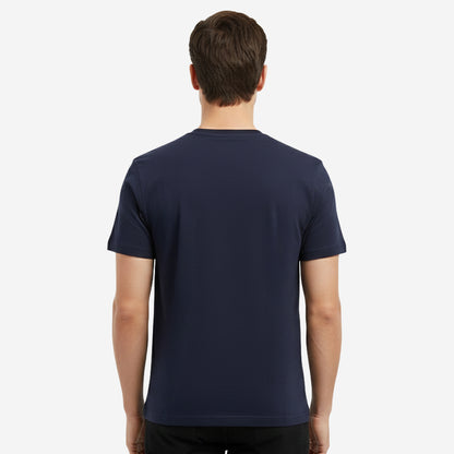 Men’s Printed Round‑Neck T‑Shirt (Navy)