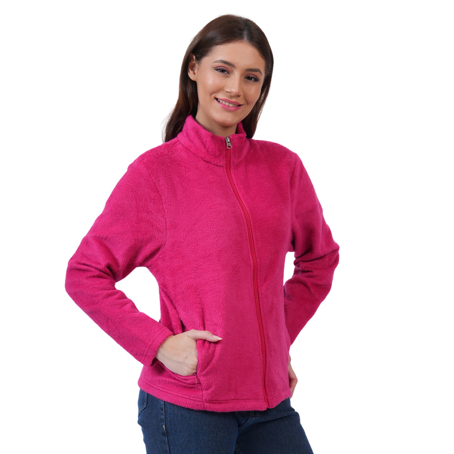 Women’s Full Zip Winter Jacket (Pink)