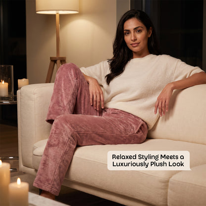 Bonjour Women’s 100%  polyester Winter Warm Lower | Comfortable Track Pants | Elastic Waist.