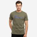 Men’s Printed Round‑Neck T‑Shirt (Olive)