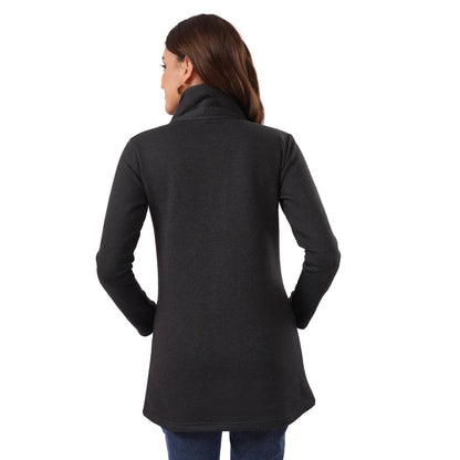 Women Winter High Neck Long Coat (Black)