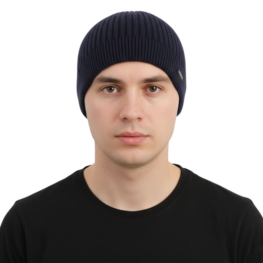 Men's Woolen Winter Cap (Navy)