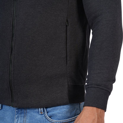 Men’s Solid Full Zipper Winter Jacket (Anthra Mill)