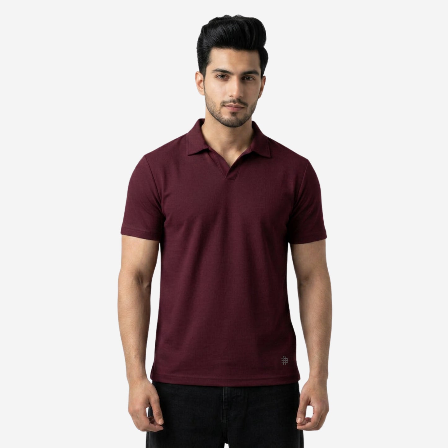 Men's Solid Wine Polo Half-Sleeve T-Shirt