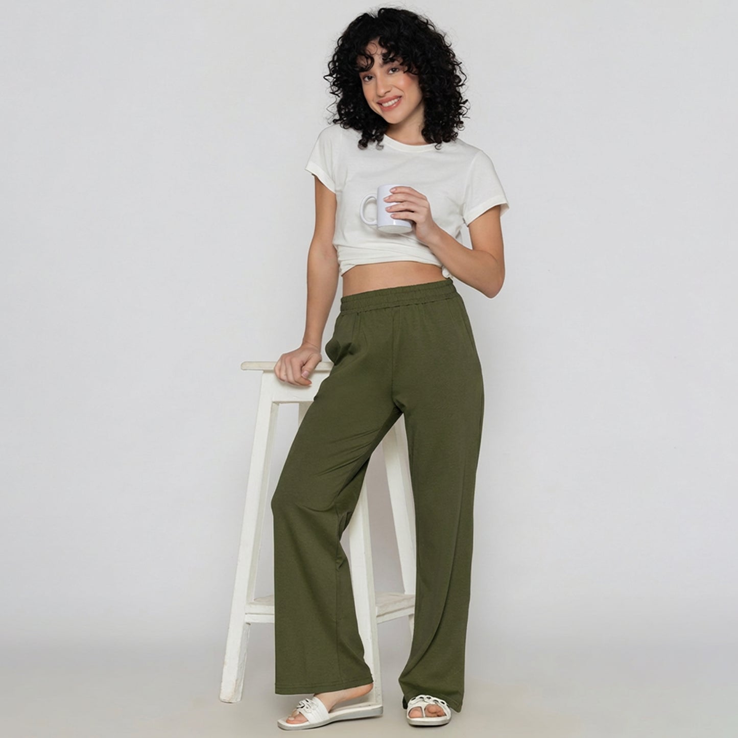 Women Flared Pants (Grass hopper)