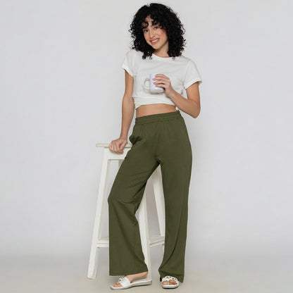 Women Flared Pants (Grass hopper)