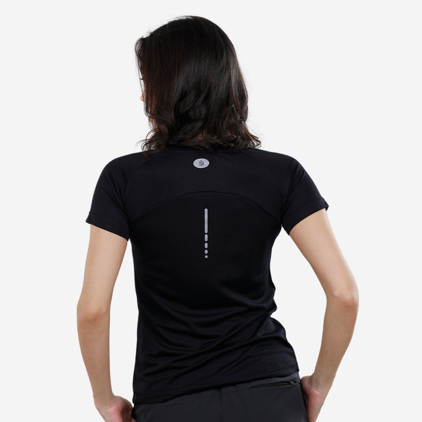 Women Knitted Fabric Regular Fit Short Sleeve Tee/T-shirt - Navy
