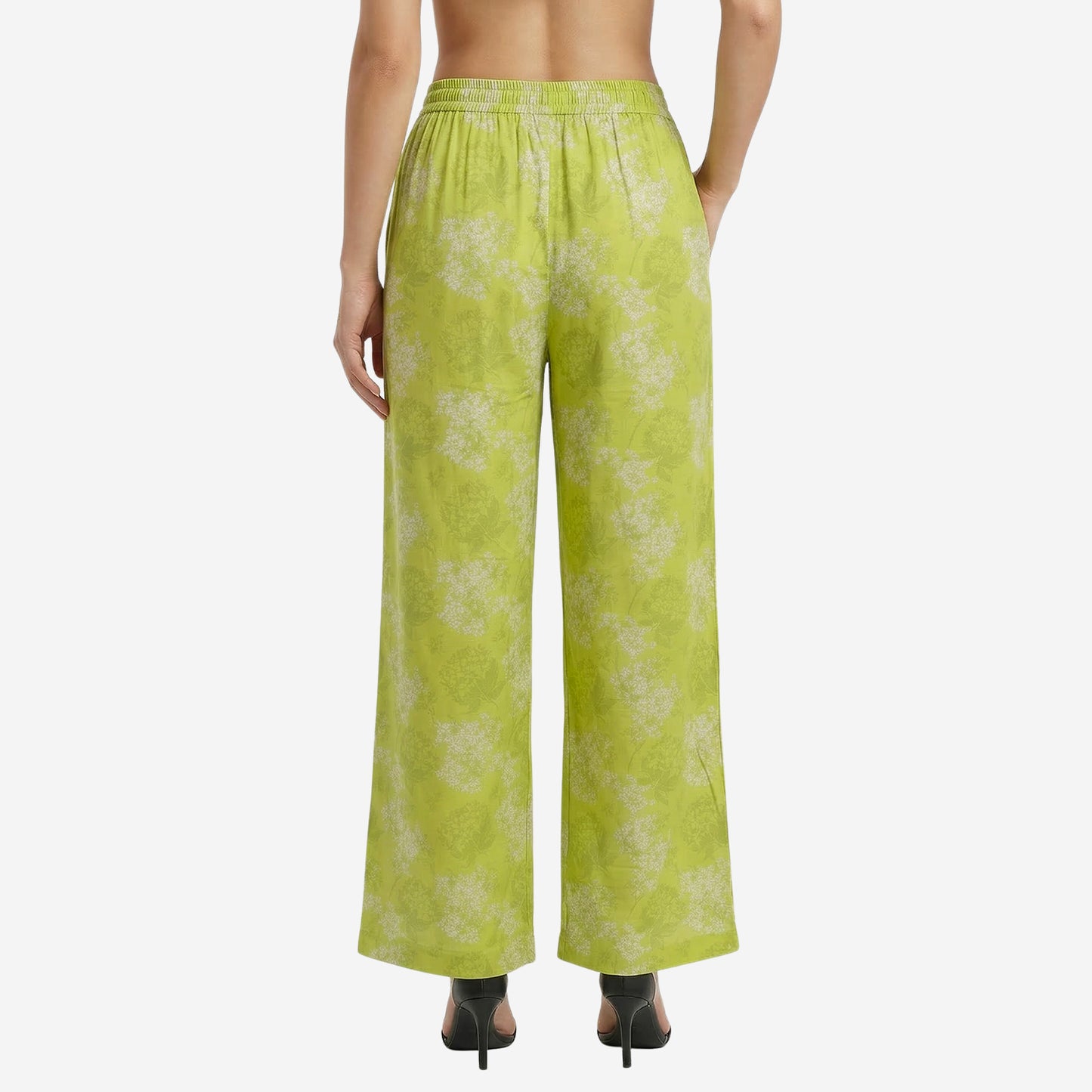Lemon Floral Printed Palazzo for Women | Comfortable Fit (Pack of 1)