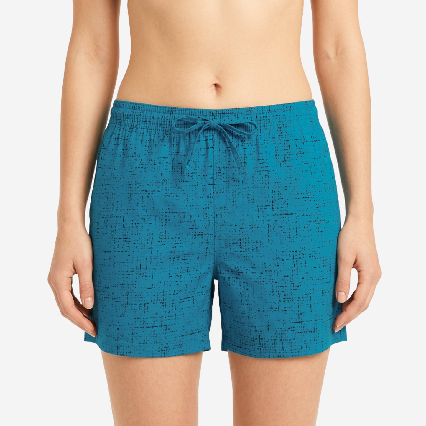 Women Regular Fit Teal Blue Cotton Boxer Shorts