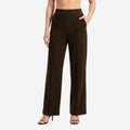 Women Solid Coffee Straight Pants