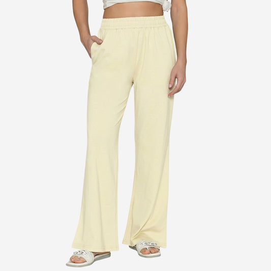 Women Flared Pants (Butter Milk)