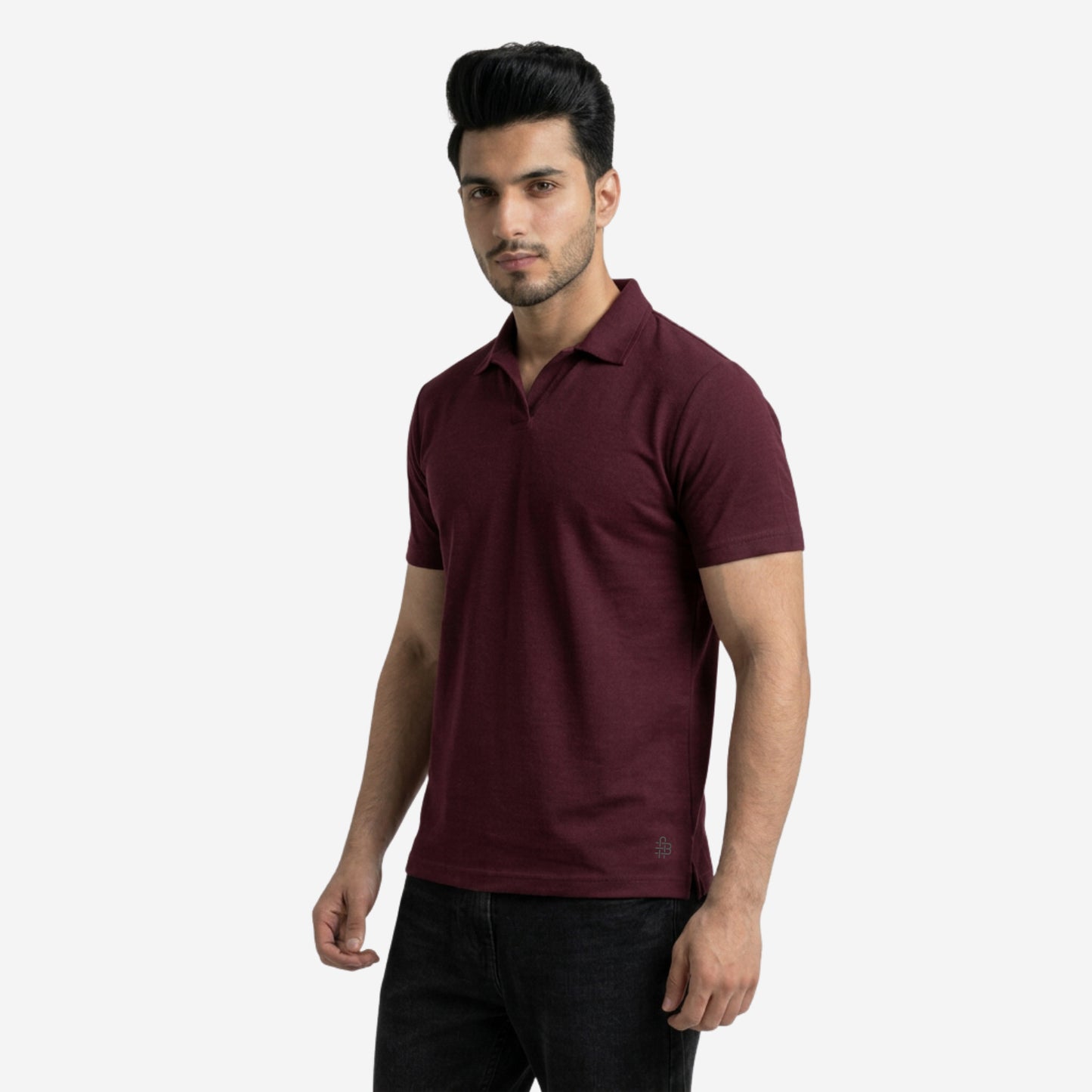 Men's Solid Wine Polo Half-Sleeve T-Shirt