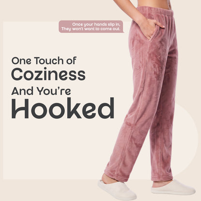 Bonjour Women’s 100%  polyester Winter Warm Lower | Comfortable Track Pants | Elastic Waist.