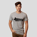 Bontact SNIPER Round-Neck Half Sleeve T-Shirt (Lt.Grey Mel)
