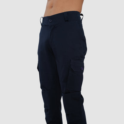 Men's Premium Cotton Cargo Pants (Navy)