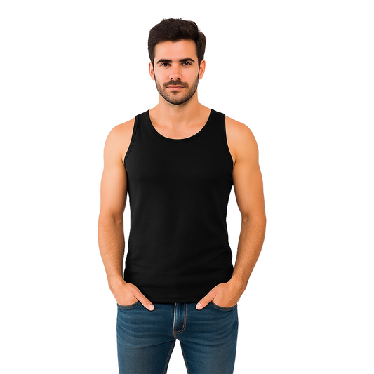 Bamboo Black Vest for Men Pack - of 1