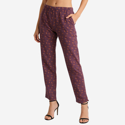 Women Printed Relaxed-Fit Lower - Purple