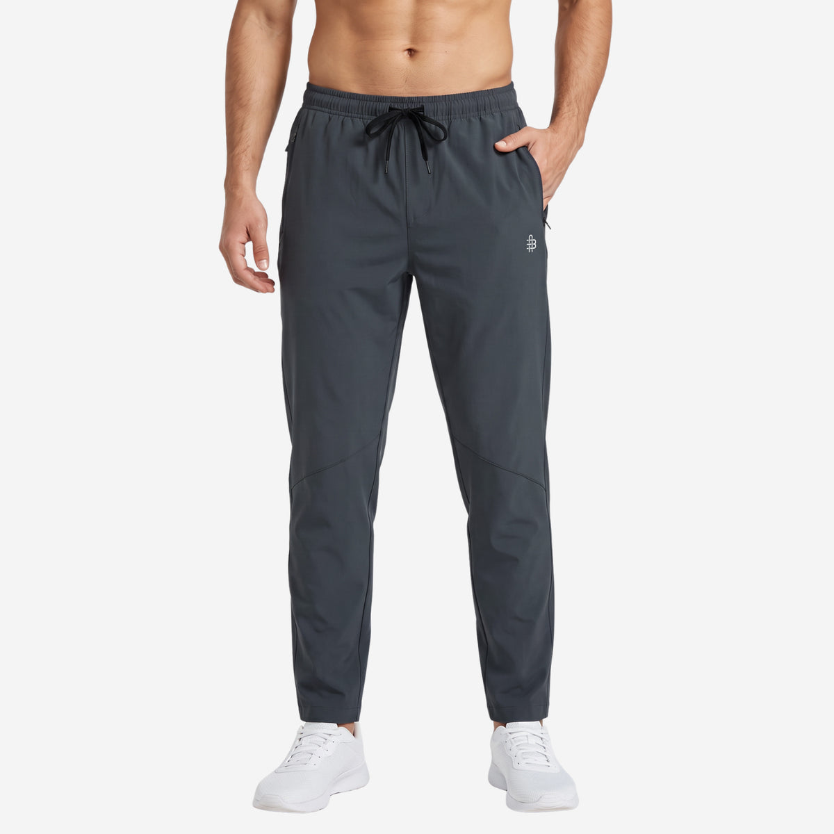 Men’s Classic Regular Fit Straight Track Pants (Grey)