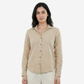 Women Linen Comfort Shirt - (Beige)