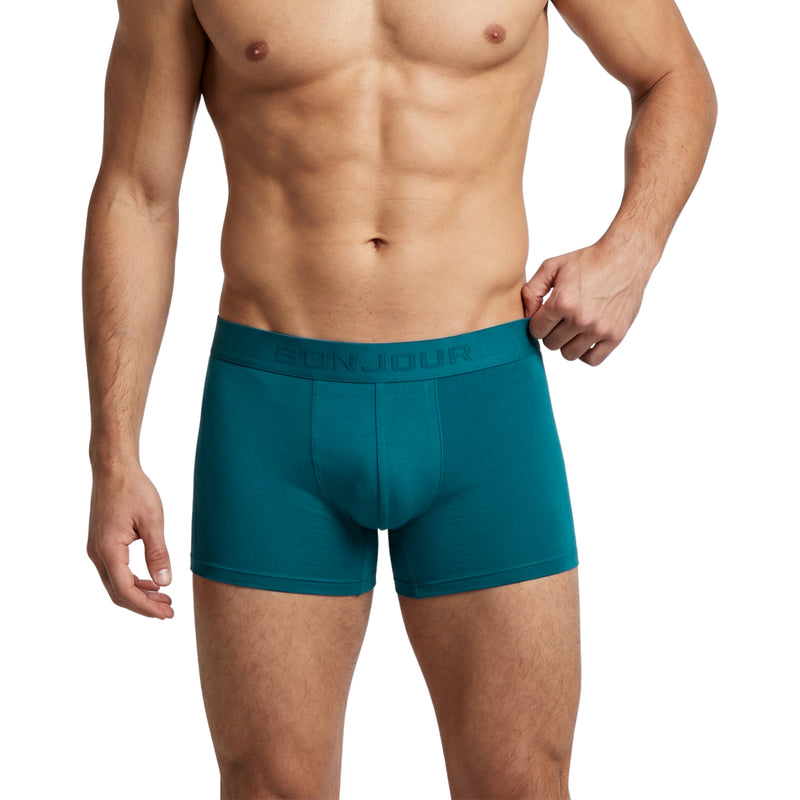 Men’s Prussian Blue Micro Modal Seamless Trunks with Boncel Technology