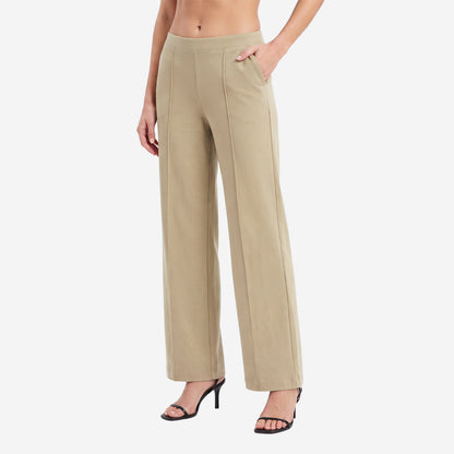 Women High Waist Straight Fit Korean Pants (Khaki)