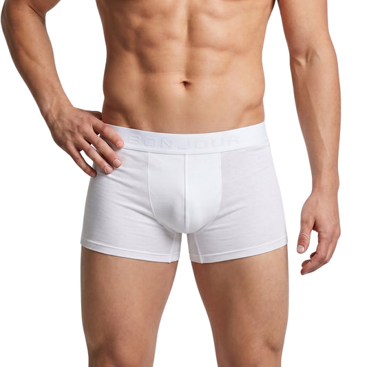 Men’s White Micro Modal Trunks with Boncel Technology