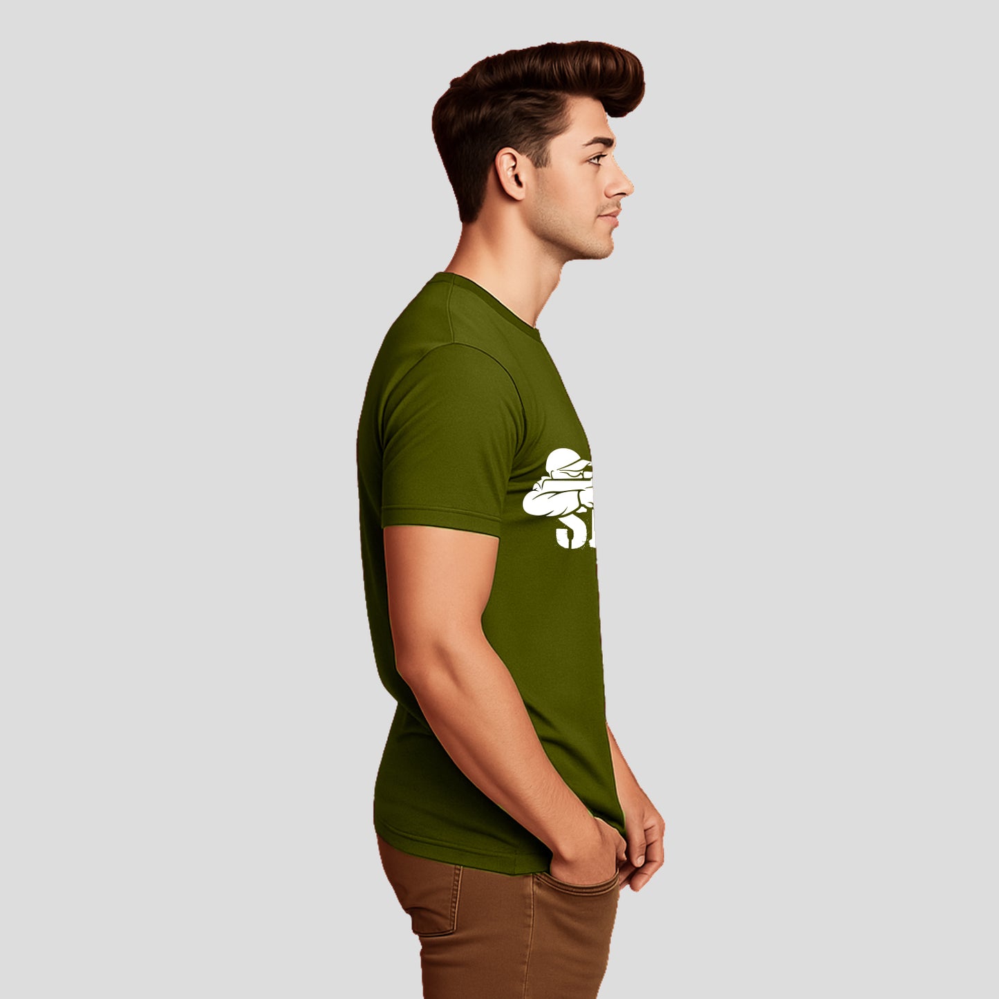 Bontact SNIPER Round-Neck Half Sleeve T-Shirt (Grass Hopper)