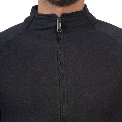 Men’s Solid Full Zipper Winter Jacket (Anthra Mill)