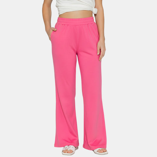Women Flared Pants (Bright Rose)
