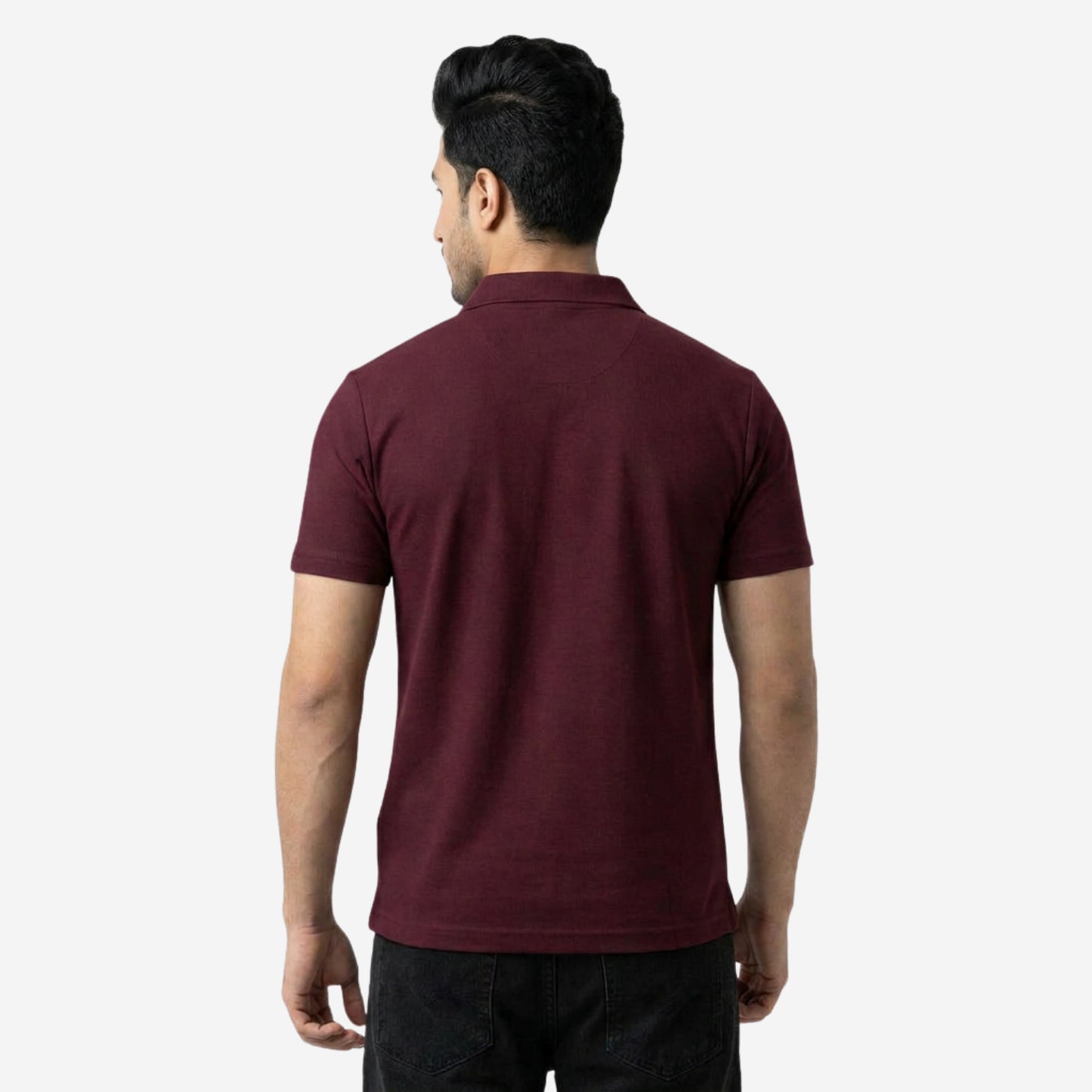 Men's Solid Wine Polo Half-Sleeve T-Shirt