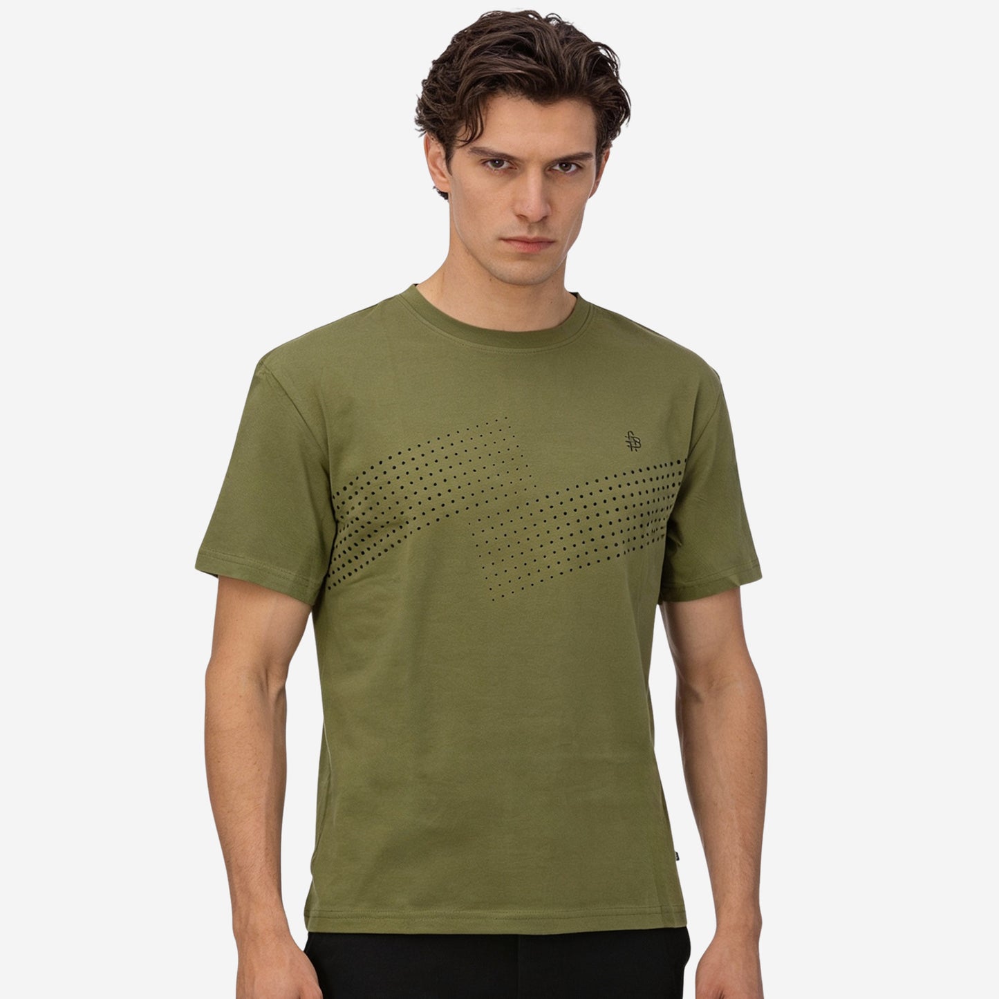 Men’s Printed Round‑Neck T‑Shirt (Grass Hopper)