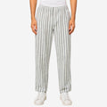 Men Cotton Printed Pyjama with White and Black Stripes